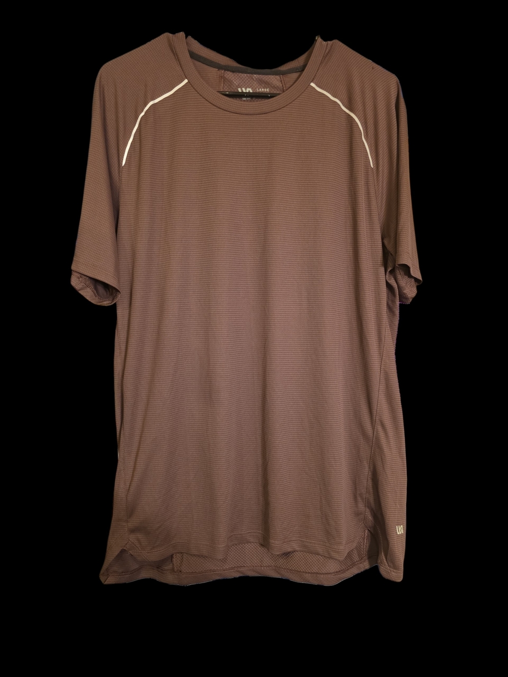 Men's Brown Short-Sleeve Performance Tee with Contrast Piping
